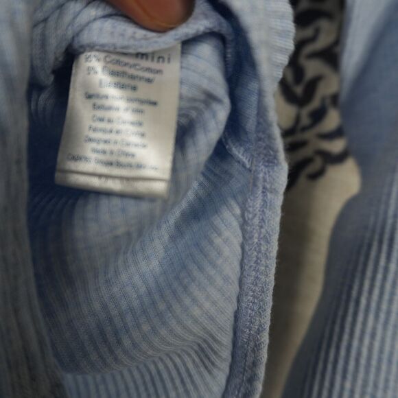 Girls Souris Mini Bodysuit Size 8 Cord Light Blue Stretch Cotton Knit One Piece - Picture 5 of 7